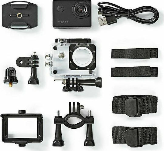 Nedis ACAM04BK Action Camera HD (720p) Υποβρύχια (με Θήκη) με Οθόνη 2" Μαύρη