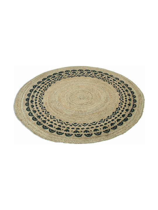 Klonaras Mirano Handmade Rug Round Summer from Jute Black