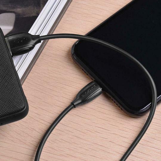 Borofone Regular USB to Lightning Cable Μαύρο 1m (Benefit)