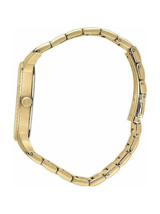 Trussardi T-Bent Herrenuhr 43mm Batterie mit Gold Rostfreien Stahlarmband