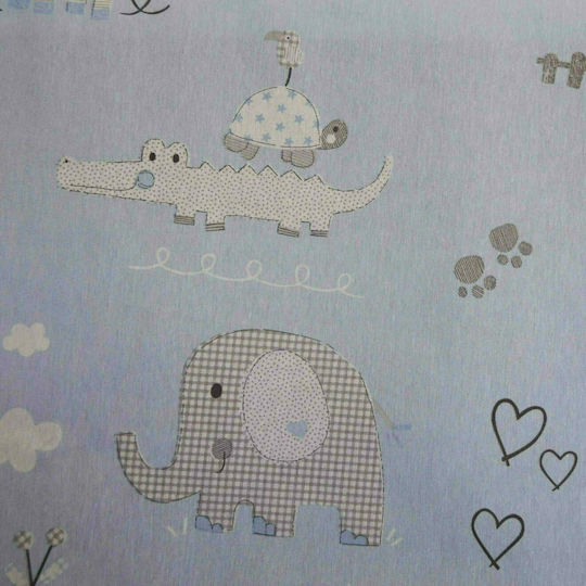Decocraft Kinder Vorhang Animals mit Tunnel Blue 03-403-00407 140x270cm