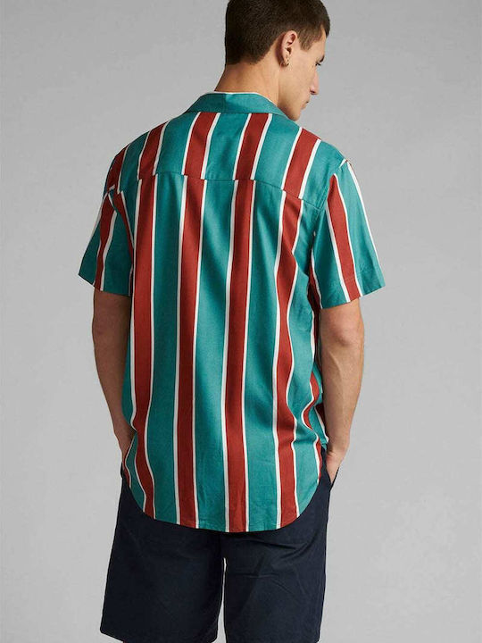 Anerkjendt Akleo Men's Shirt Short Sleeve Striped Multicolour