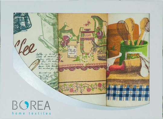 Borea Ποτηρόπανο από 100% Βαμβάκι Εκρού-Λευκό 40x70cm (Διάφορα Σχέδια) 1τμχ Borea Ποτηρόπανο από 100% Βαμβάκι Εκρού-Λευκό 40x70cm (Διάφορα Σχέδια) 1τμχ
