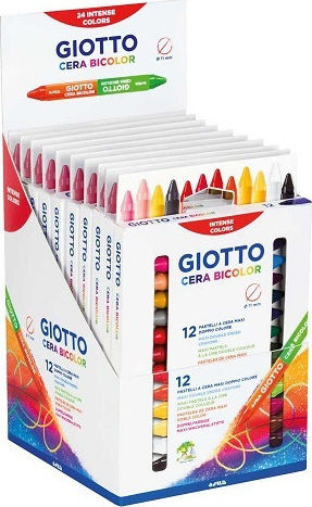 Giotto Cera Maxi Duo Crayons Set 12 Colours