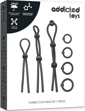 Addicted Toys Addicted Toys Flexible Silicone Cock Ring Set 7 Pieces