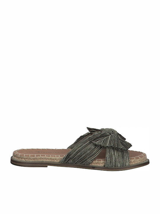 Flache Sandalen für Damen in Grün Farbe