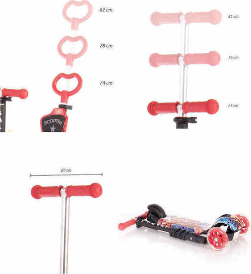 Lorelli Kids Scooter Foldable Smart Plus 2021 3-Wheel with Seat for 3+ Years Red