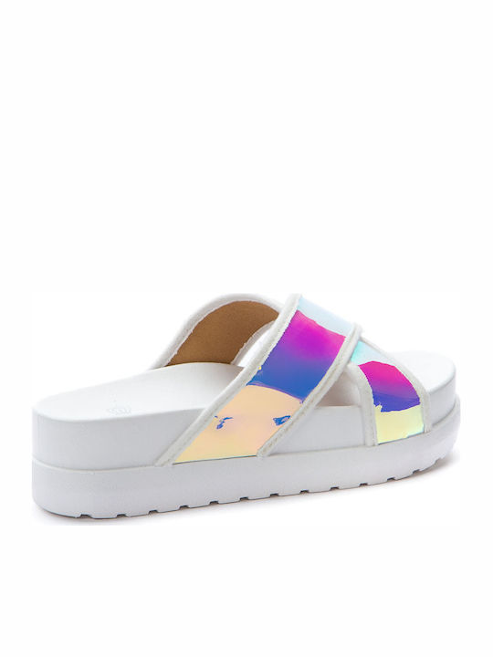 Women's Flat Sandals Flatforms in White Color