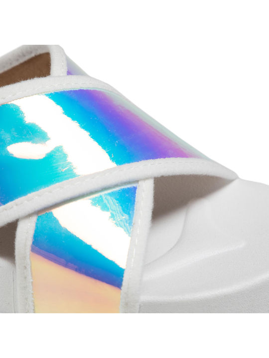 Women's Flat Sandals Flatforms in White Color