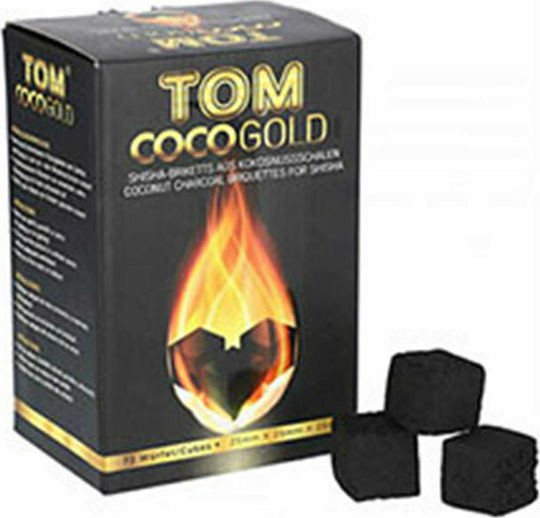 Tom Coco Gold 26mm Coals Hookah Charcoal Narghile 1kg 64pcs