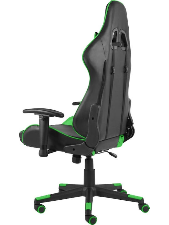 vidaXL 20493 Καρέκλα Gaming Δερματίνης με Ρυθμιζόμενα Μπράτσα Πράσινη