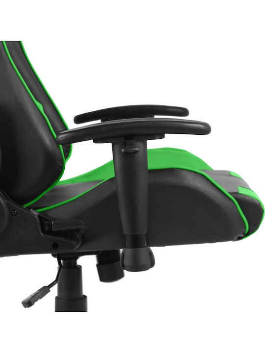 vidaXL 20493 Καρέκλα Gaming Δερματίνης με Ρυθμιζόμενα Μπράτσα Πράσινη