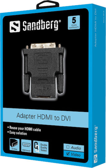 Sandberg 507-39 Konverter DVI-I männlich zu HDMI weiblich 1Stück