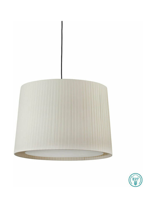 Faro Barcelona Samba Pendant Light Single-Light Bell for Socket E27 Beige