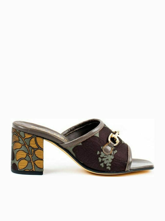 Mules με Χοντρό Ψηλό Τακούνι Tender/Giselle Taupe