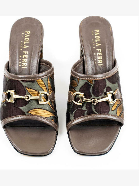Mules με Χοντρό Ψηλό Τακούνι Tender/Giselle Taupe