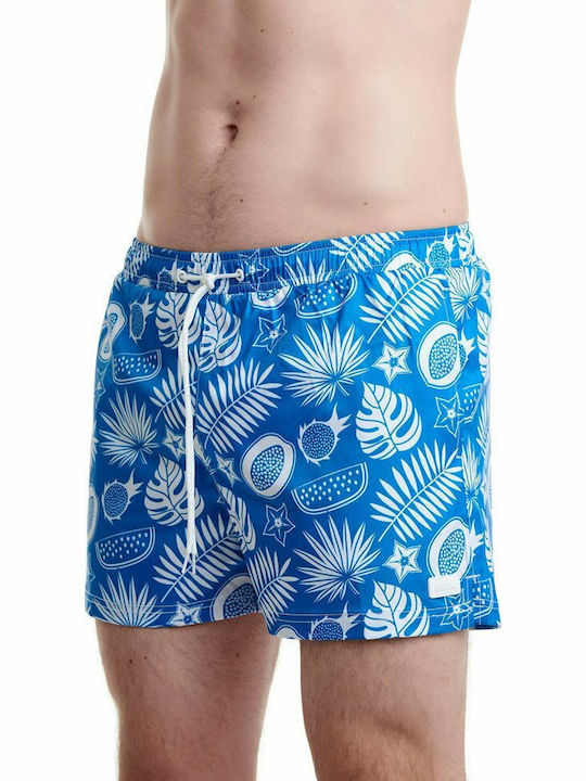 Men's Swimwear Shorts Light Blue with Patterns
