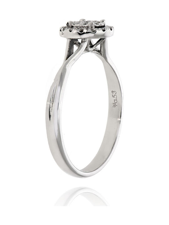 Diamond Jools EM09 Single Stone Ring in 18K White Gold Diamond Jools EM09 Single Stone Ring in 18K White Gold