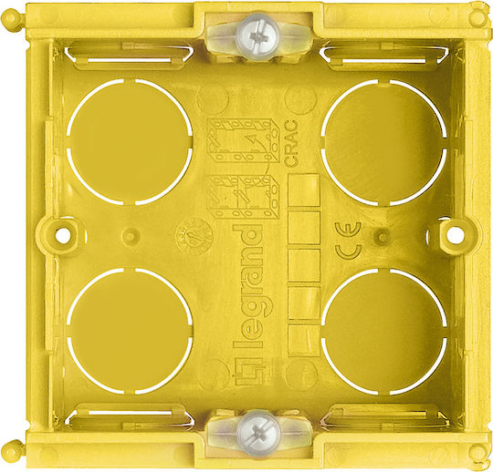 Legrand Bticino Living Light Χωνευτό Ηλεκτρολογικό Κουτί Διακλάδωσης 2 Στοιχείων σε Κίτρινο Χρώμα