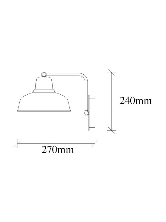 HomeMarkt Berceste Classic Lamp Wall with Socket E27 Black 19x24x19cm