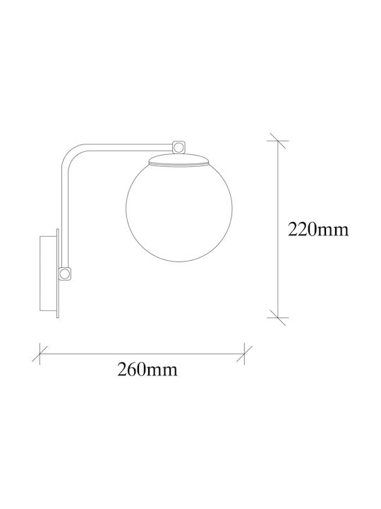 HomeMarkt Sheen Daisy Classic Lamp Wall with Socket E27 Gold 15x22x15cm