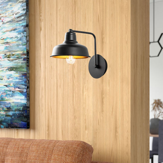 HomeMarkt Berceste Leuchte Wand Schwarz 19x24x19cm