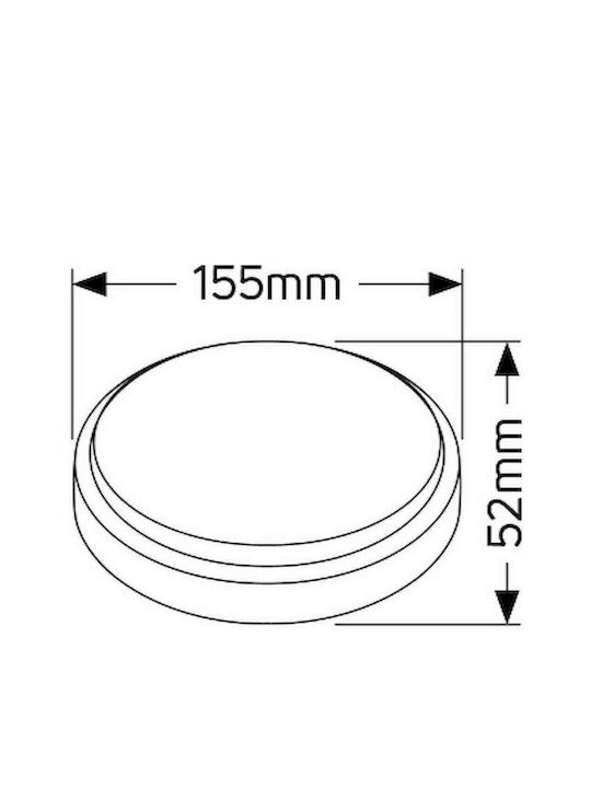 Geyer Стенен Външен Плафон LED IP54 12W с Топло бяло Светлина 15.5x5.2εκ.