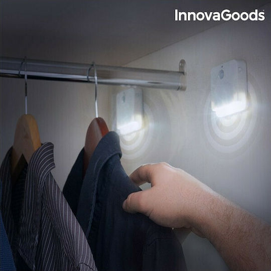InnovaGoods LED Lumină Comutator pentru dulapuri cu Alimentare cu baterie și Senzor de mișcare 2buc