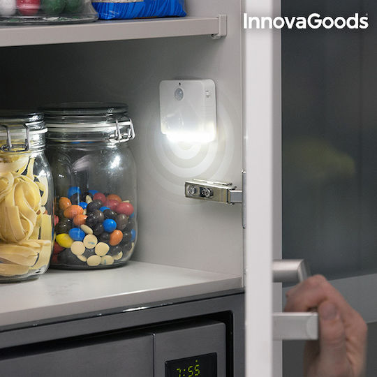 InnovaGoods LED Lumină Comutator pentru dulapuri cu Alimentare cu baterie și Senzor de mișcare 2buc