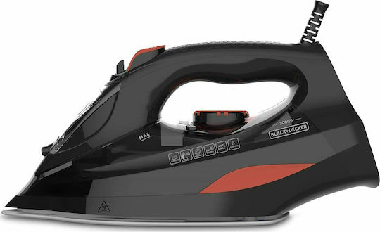 Black & Decker BXIR3000E ES9180190B Steam Iron 3000W with Ceramic Plate and Continuous Steam Supply 45g/min