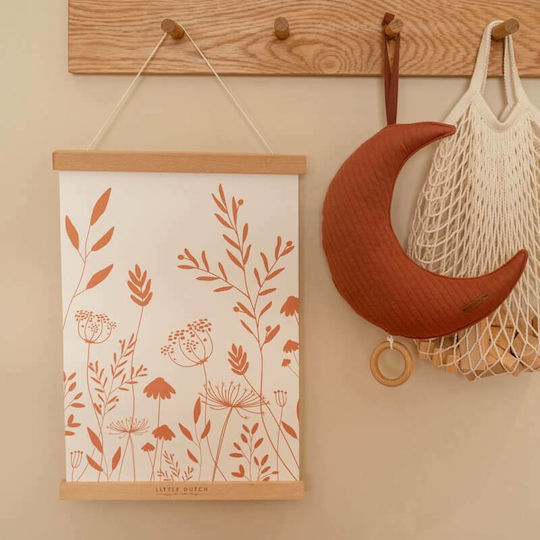 Little Dutch Παιδική Αφίσα Wild Flowers Rust Διπλής Όψης 42x30εκ.