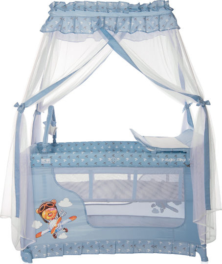 Lorelli Magic Sleep Adventure Playpen 2 Levels with Changing Table & Mattress Blue 127x68cm