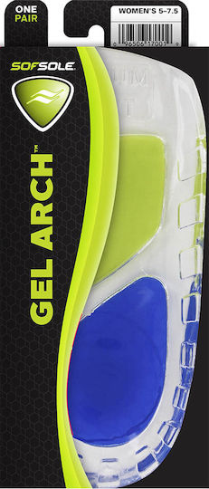 Sofsole Gel Arch Anatomic Insoles for Shoes Green / Blue 58681 2 Pieces