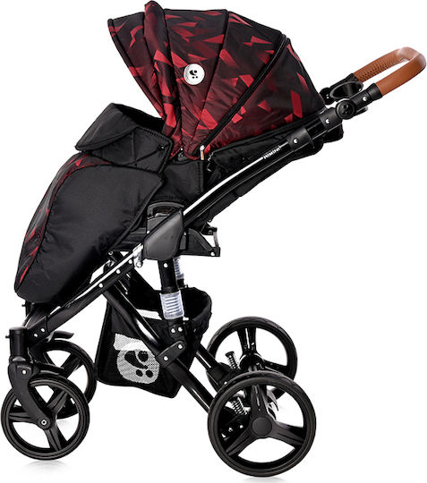 Lorelli Rimini Verstellbar 3 in 1 Baby Kinderwagen Geeignet für Neugeborene Ruby Red & Black Lighthouse
