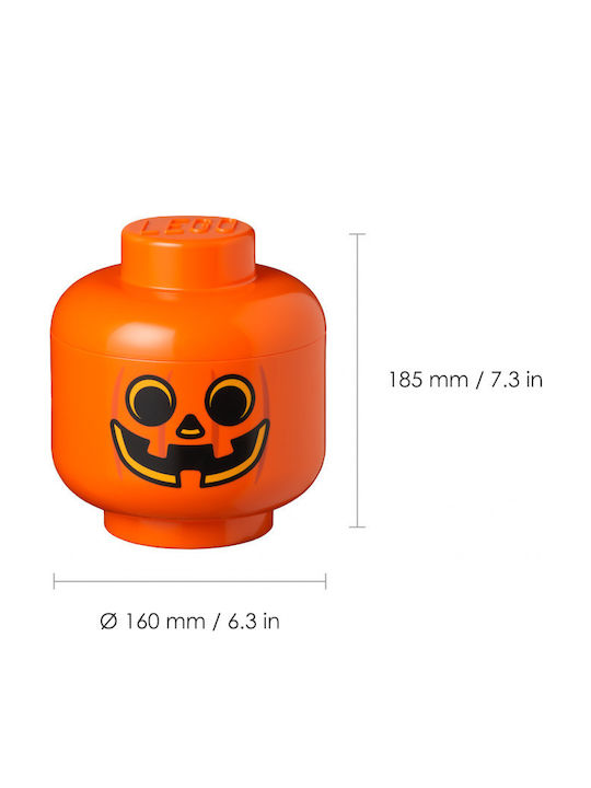 Room Copenhagen Παιδικό Κουτί Αποθήκευσης από Πλαστικό Lego Pumpkin Πορτοκαλί 16x16x19cm