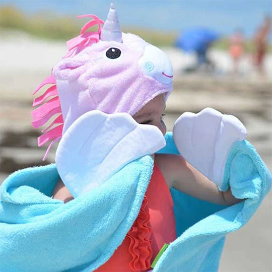 Zoocchini Baby-Badetuch mit Kapuzen Allie The Alicorn Hellblau 127x55cm