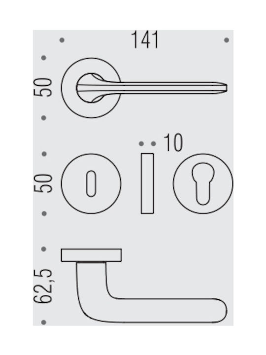 Door Knob Colombo Roboquattro Cromat