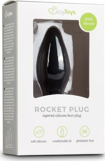 Easytoys Small Silicone Buttplug Анална тапа Small Black 9см
