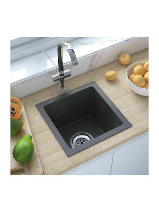 vidaXL Drop-In Sink Inox Satin W30xD30cm Black