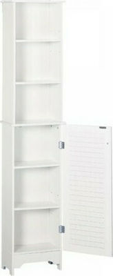 HomCom Cabinet de coloană pentru baie Etaj M34xL20xH165cm Alb