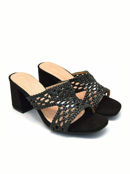 Envie Shoes Mules cu Gros Mare Toc în Negru Culoare