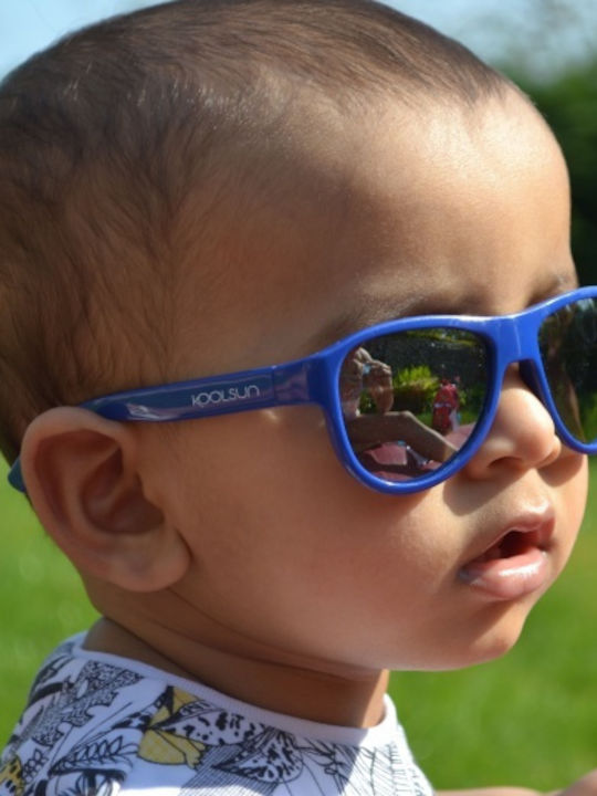 Koolsun Air 1-5 Years Unbreakable Aviator Baby Sunglasses with Mirror Lenses Blue for 1-5 Years