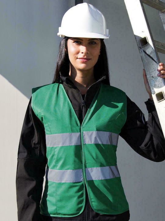 Result Women's Safety Vest with Reflective Film Green