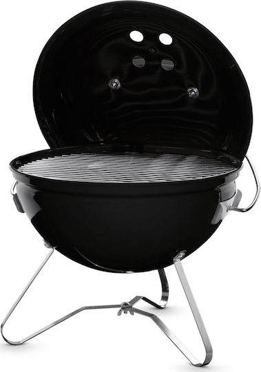 Weber Smokey Joe Rostfreier Stahl Tragbar Holzkohlegrill Kessel mit Deckel und Thermometer 37cmx37cm