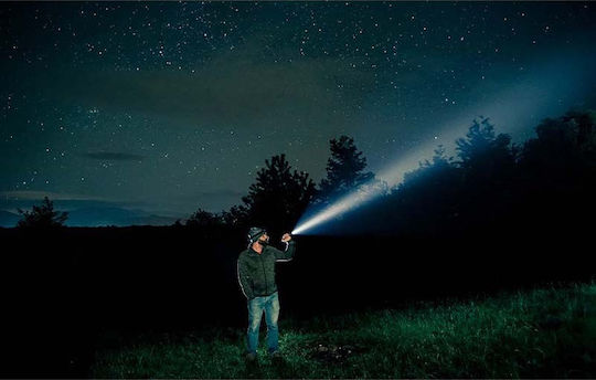 Superfire Rechargeable Flashlight LED IP46 with Maximum Brightness 1200lm Black