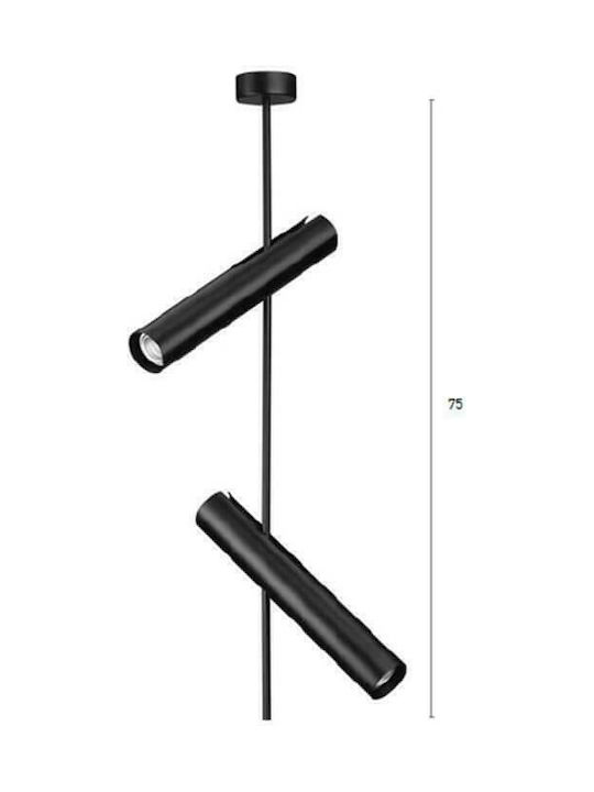 Luma Black Double Spot with Socket GU10 in Black Color