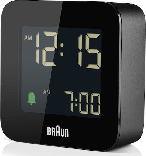 Braun BC 08 Tabletop Digital Clock LCD With Alarm Clock Black 67015