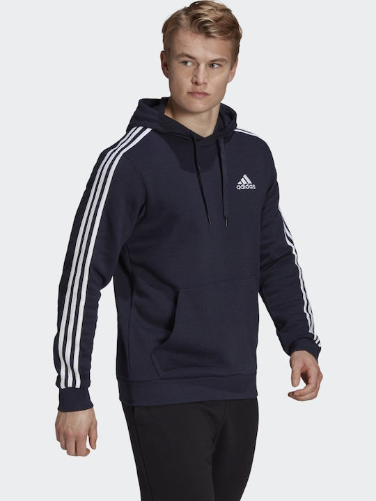 Essentials 3-Stripes Φούτερ με Κουκούλα Legend Ink