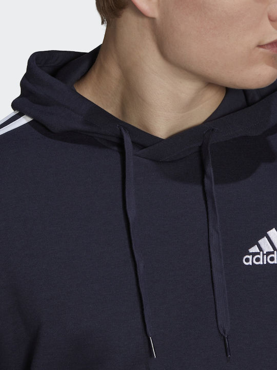 Essentials 3-Stripes Φούτερ με Κουκούλα Legend Ink