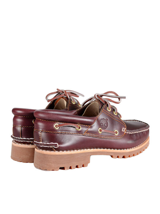 Δερμάτινα Ανδρικά Boat Shoes σε Μπορντό Χρώμα